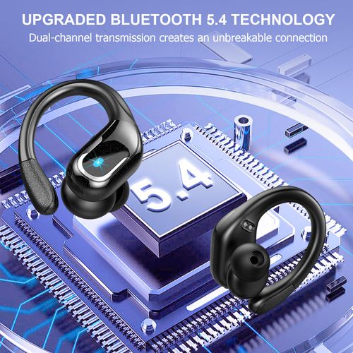 Wireless Earbud, 2025 New Bluetooth 5.4 Headphones 75Hrs Playtime, Bluetooth Earbuds Deep Bass Noise Cancelling Mic, Ear Bud with Sport Earhooks, IP7 Waterproof Wireless Earphones for Workout/Running