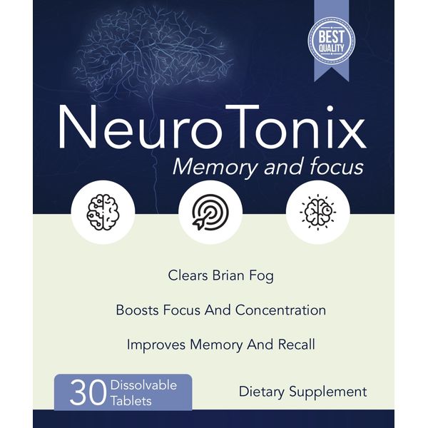 NeuroTonix Memory and Focus Probiotic Supplement - Genuine 30 Chewable Tablets