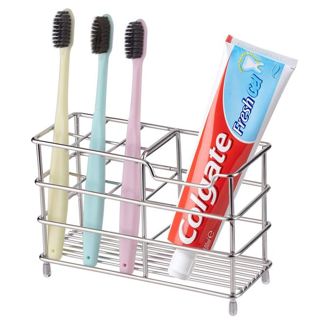 RSVLEI Stainless Steel Toothbrush Stand, Standing Type, Toothbrush, Tube, Shaver, Bathroom, Toiletries, Electric Toothbrush Rest