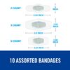 Nexcare Advanced Healing Waterproof Bandages, Assorted Sizes, 10 Count