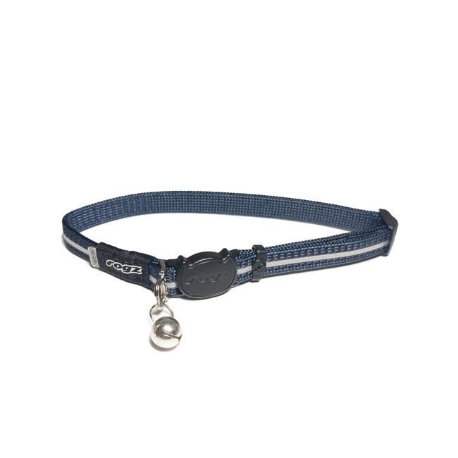 Rogz Alleycat Halsband. Auf das Gewicht deiner Katze einstellbar und mit Sicherheitsverschluss. (Dunkelblau)