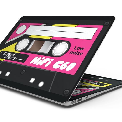 Design Skinz Retro Cassette Tape V3 Full-Body Wrap Scratch Resistant Decal Skin-Kit Compatible with MacBook 16" Pro M1 (A2485)