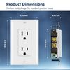 10Pack Outlet Socket, Decora Duplex Receptacle 15 A, 125 V, Non-Tamper Resistant