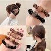 Hair ties Fashionable hair ties Adult cute hair ties [6-piece set] Hair ties set Daily use Brown Heart-shaped hair ties, bow hair ties, silk hair ties