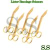 5 (Five) Pieces Bandage Scissors Nurses Surgical Instrument Full Gold