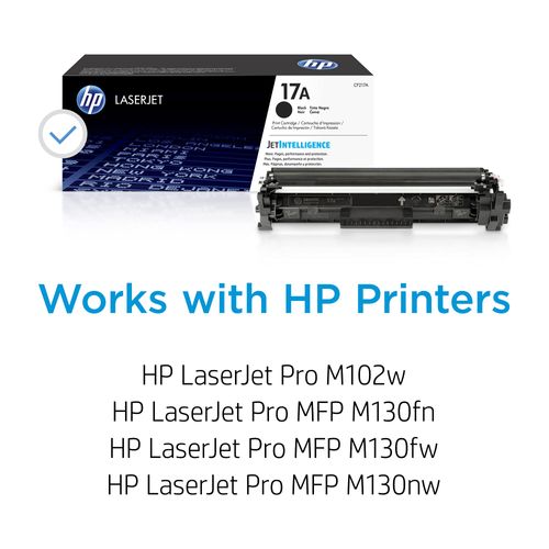 HP 17A Black Toner Cartridge | Works with HP LaserJet Pro M102 Series, HP LaserJet Pro MFP M130 Series | CF217A