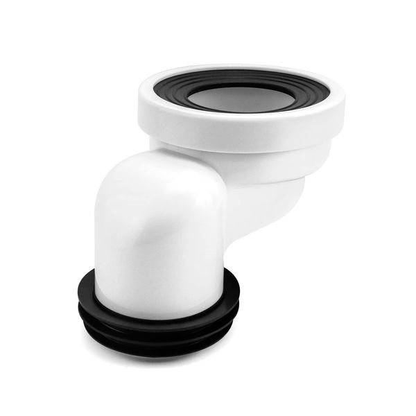 QWORK® 100mm Toilet Offset pan Connector PVC Waste Pipe Connector