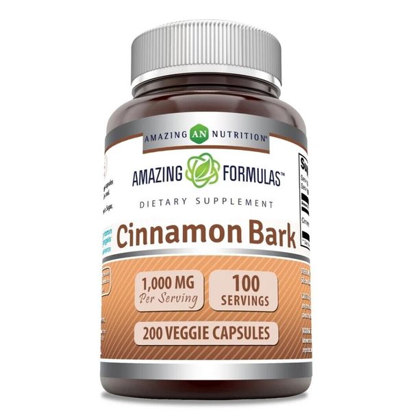 Amazing Formulas Cinnamon Bark Supplement, 1000 mg, 100 caps, Exp 04/27