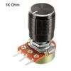 sourcing map WH148 1Pcs 1K Ohm Variable Resistors Single Turn Rotary Carbon Film Taper Potentiometer with Knobs