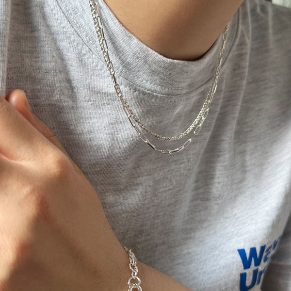 Rope Chain Layered 925 Silver Necklace