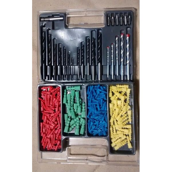 DRILL DRIVER BITS & PLASTIC ANCHOR ASSORTMENT KIT with CASE 300 PC NEW