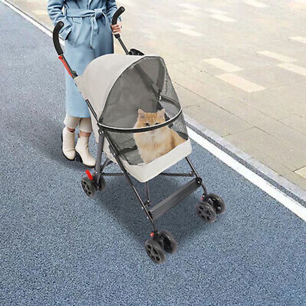 Pet Stroller Foldable Pet Stroller Medium-sized Dogs Cats Trolley 10kg/22 lbs