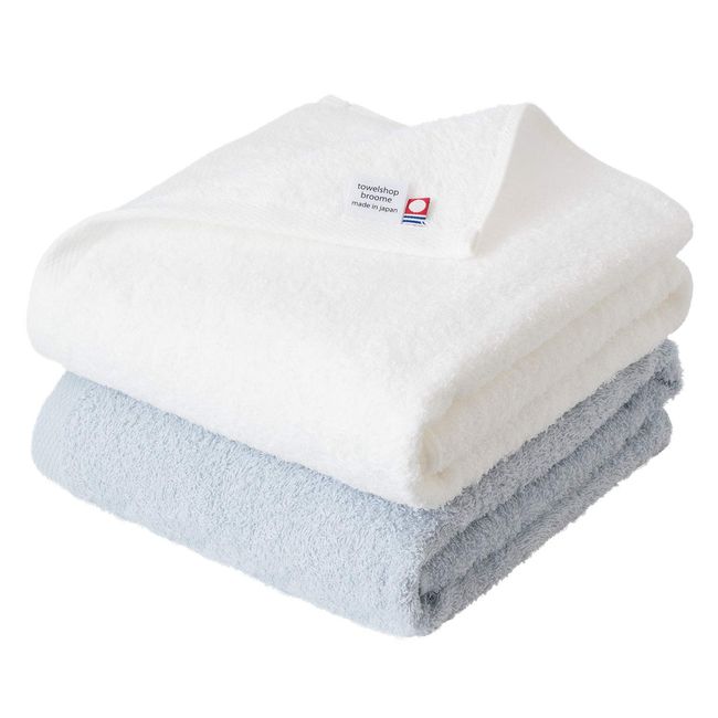 Broome Imabari Towel, Certified, Fleur Towel, Soft, Absorbent, Quick Drying, Easy to Use, Thin, Made in Japan, Assortment (Fuji and Lily), Set of 2 Bath Towels