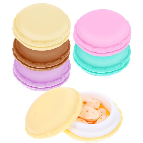 ElevateTech Mini Pill Organizer, 5 Pcs Cute Small Pill Box Portable Pill Case for Pocket Purse Travel Pill Case Holder Daily Medicines Dispenser Pills Storage Containers(Purple/Blue/Pink/Yellow/Orange