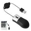 Mini USB-C Retractable Wired Optical Travel Mouse for Laptop, Tablet, PC - Ultra-Compact Design, Portable computer mouse wired for Windows