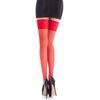 Romartex 20 DEN Elasthan Strapsstrümpfe mit Spitze, L, rot