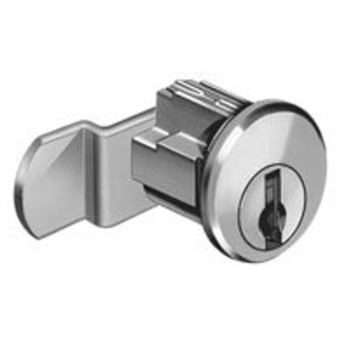 Pin Tumbler Lock, 1 7/32 In, Bright Nickel