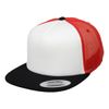Flexfit Foam Trucker with White Front Cap, blk/Wht/Red, one Size