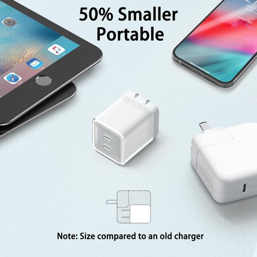 USB C Charger 67W, GaN 2 Port Compact Fast Wall Charger for MacBook Pro/Air, iPad Pro, Galaxy S23, Dell XPS 13, Note 20/10+, iPhone 15/Pro, Steam Deck