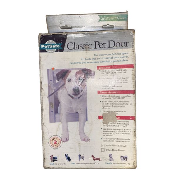 Pet Safe Freedom Aluminum Pet Door Small  1-12 lb. 5" x 7" Flap White Heavy Duty