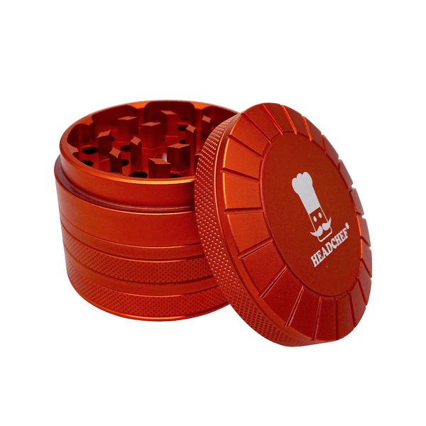 Headchef Sun Machine Grinder 4-Piece, Size 62 mm, Orange