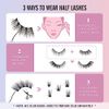 Oreola Half Lashes Natural Look Wispy Cat Eye Lashes 10 Pairs Transparent Clear Band False Eyelashes 3/4 Demi Wispies Eyelashes Reusable 3D Faux Mink Lashes Look Like Lashes Cluster