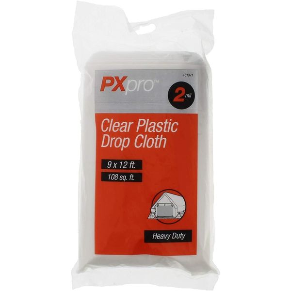 (10) PX Pro Heavy Duty Plastic Drop Cloths 2mil Clear 9' X 12' 108SF New DR91220