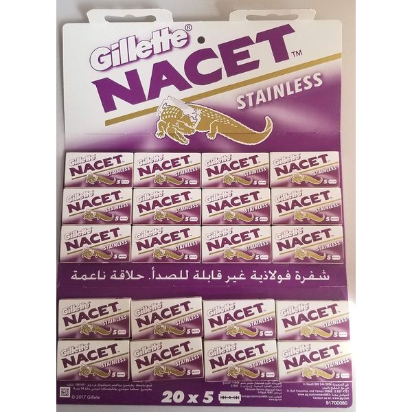 100 NACET STAINLESS Double Edge Razor Blades