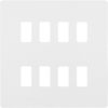 British General RPCDCL8W Evolve Grid Pearlescent White 8 Module Square Front Plate - White Trim