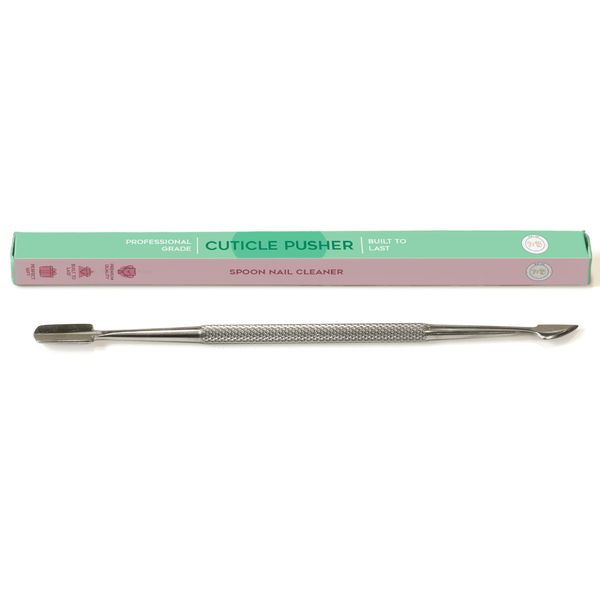 Malva Belle Cuticle Pusher & Spoon Nail Cleaner - Professional Stainless Steel Cuticle Remover - Under Nail Cleaner Tool - Manicure Set - Fingernail & Toenail Care