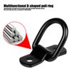 4 PCS Iron Galvanized D-Ring Pull Ring Hasp, D-Ring Fastening Buckle Triangular Hook, Multi-Functional Application for Trucks, Pickups, Kayaks, Campers, Vans (Black)