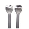 Boundless Voyage Outdoor Titanium Long Handled Spoon Spork Ultralight Camping Polished Tableware Flatware Set 2 Pcs