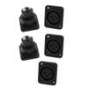 sourcing map 5 Pcs XLR Female Chassis Panel Mount Socket Black Audio MIC 3 Terminals