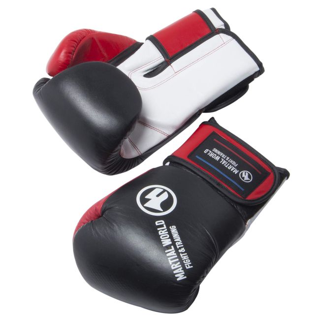 MARTIAL WORLD BASIC GLOVES BOXING BG12-08-RDBK RED BLACK 8oz