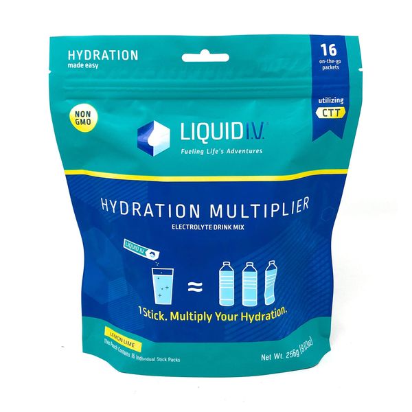 Liquid Iv, Lemon Lime Hydration Pouch, 16 Count (Pack of 1)