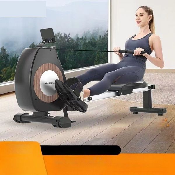 KJ Noiseless Folding Rowing Machine Rowing Machine Home Full Body Exercise Aerobic Home Training, Black