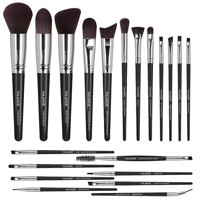 MAANGE Makeup Brush Set, 20 Pcs Premium Synthetic Makeup Brushes Soft Foundation Powder Concealers Eye shadows Blush Professional Make Up Brushes