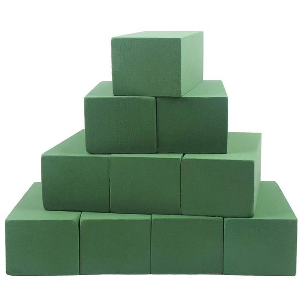 KIMOBER Wet Floral Foam Bricks,Green Foam Blocks for Flower Arrangement, Wedding,Party Decoration, Pack of 10