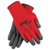 Memphis Glove Ninja Flex Coated Gloves, Nylon, Large, Gray/RedN9680L