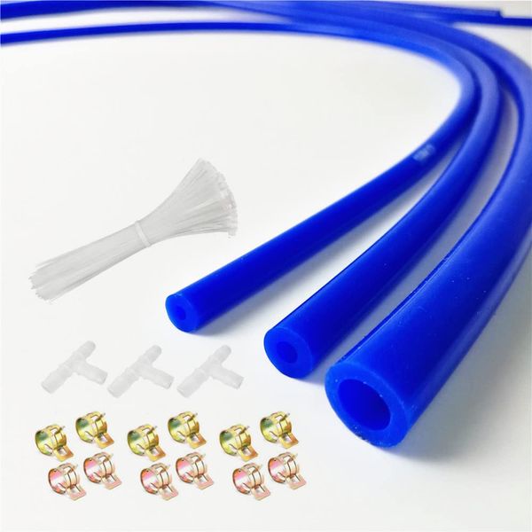 AotoKoop Universal Automotive Engine Room Silicone Vacuum Hose Dress Up DIY Kit - Blue