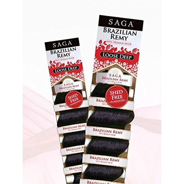 SAGA Remy Hair BRAZILIAN REMY LOOSE DEEP (12", F1B/30)