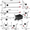 114PCS Pegboard Accessories Organizer Kit Bins Storage Set for Tools Black