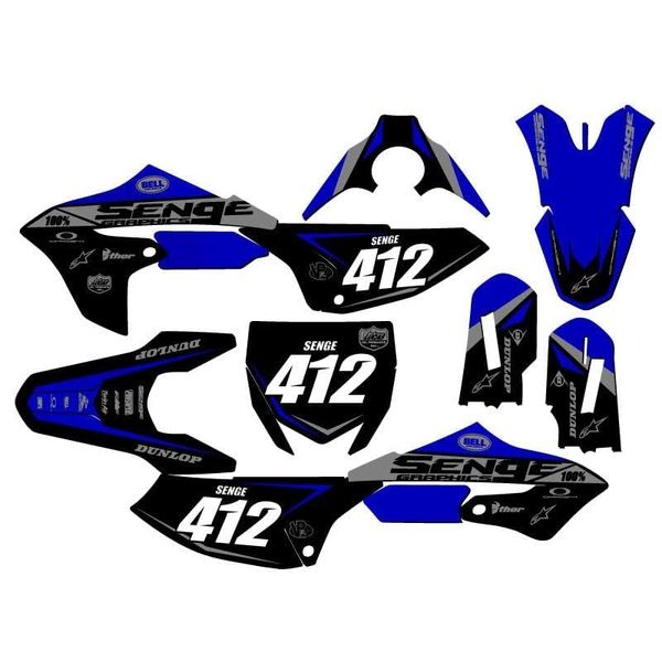 2018-2025 YZ 65 Binary Blue Senge Graphics Complete Kit with Rider I.D. Compatible with Yamaha