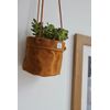 Waxed Canvas Handmade Hanging Planter 6" Dijon Yellow