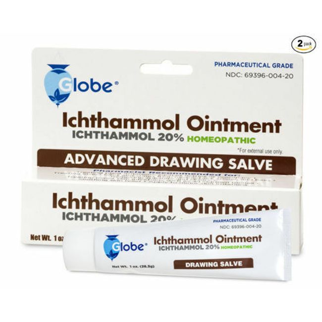 Ichthammol Ointment 20% 1 oz Tube - 2 packs -