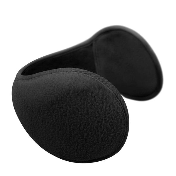 Gelante Unisex Classic Fleece Earmuffs for Cold Weather. Ear Warmer Behind the Head. 5039C-Black