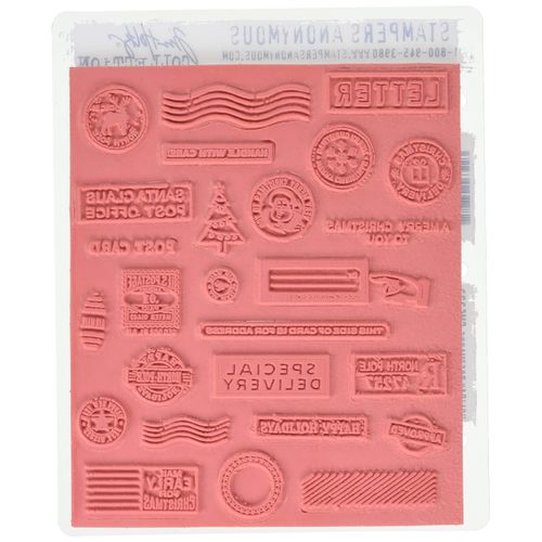 Stampers Anonymous CMS323 Tim Holtz Cling Stamps 7"X8.5"-Holiday Postmarks