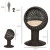 27" Rattan Wicker Elevated Cat House Kitty Scratch House Pet Bed W/Cushion