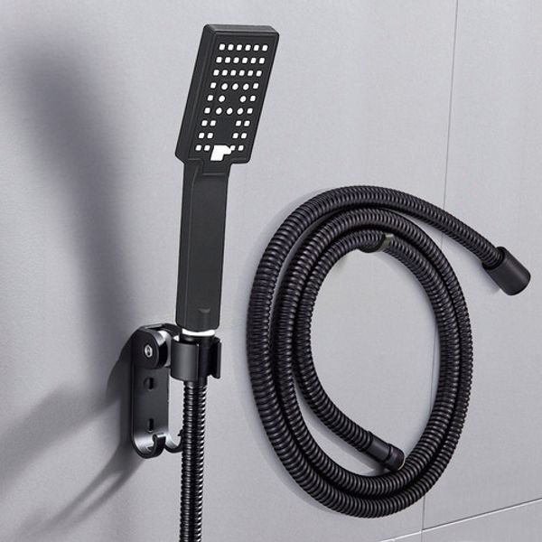 Metalline All Black Shower Head + Shower Hose + Shower Holder MS-A7