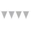 Folat 60221 Glitter Bunting Garland-6 m, Silver Colored